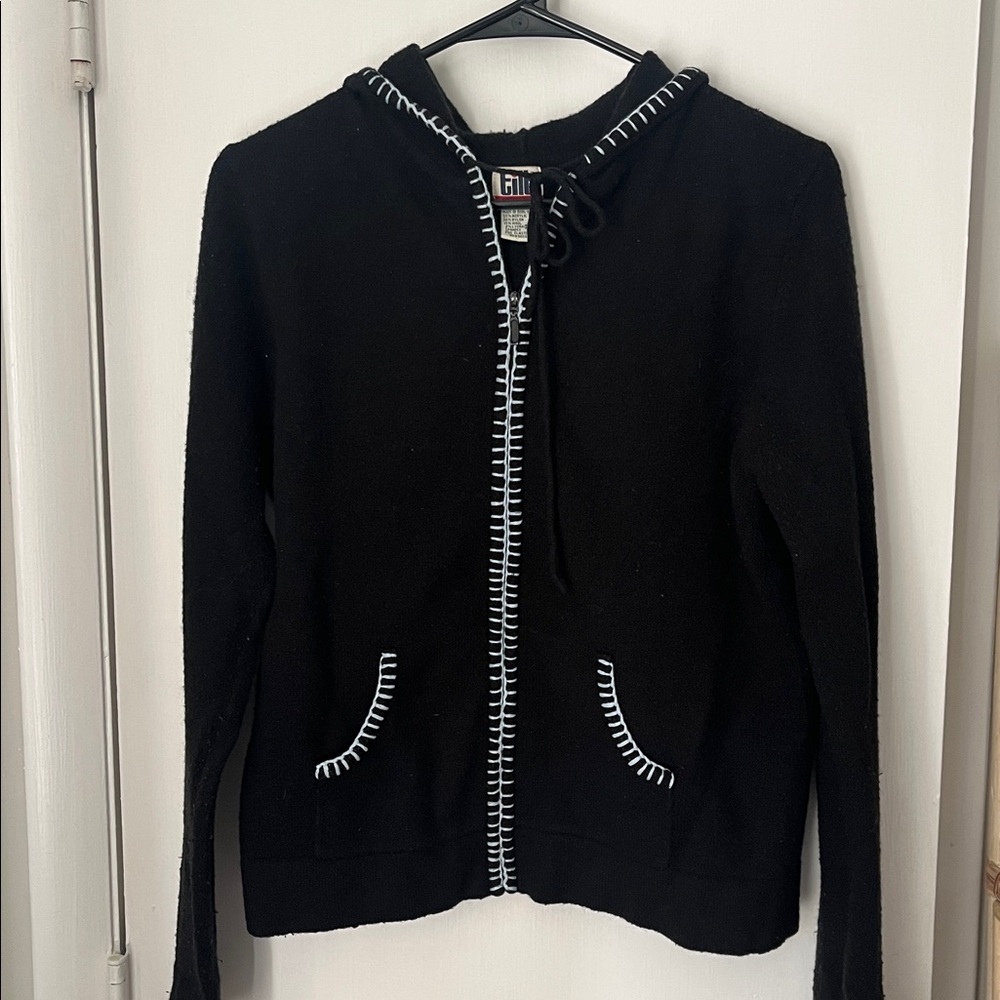 TILT Black Hoodie with White Accents